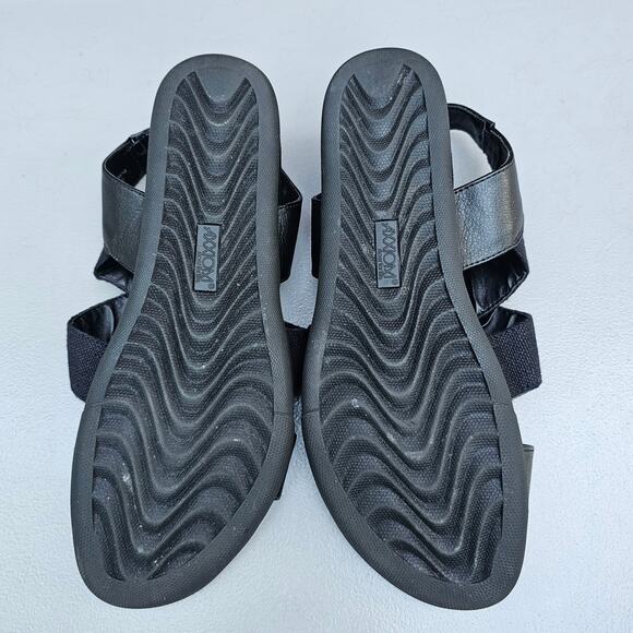 Black Crisscross Sandals Size 10 Canvas Synthetic Strappy Slingback Flats - Picture 10 of 12